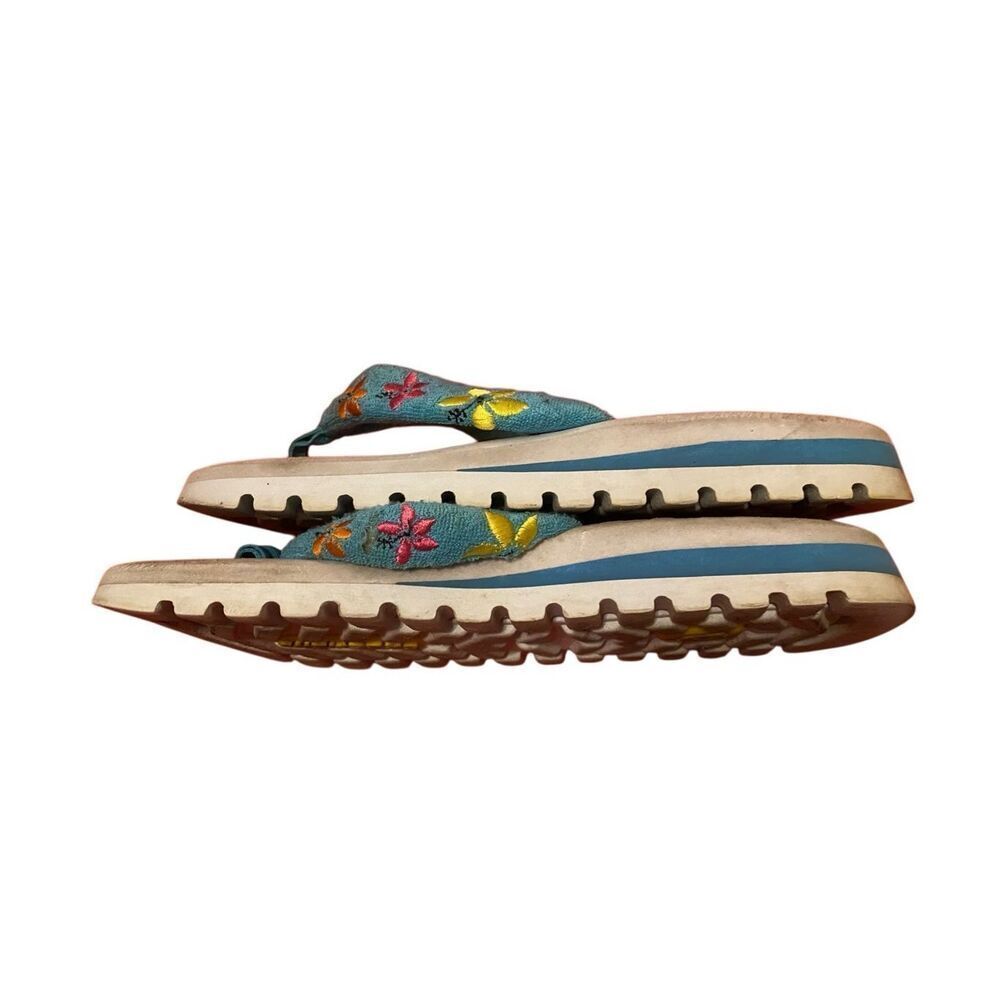 Vintage Sketchers Platform Comfort Flip Flops Sandals Beach Summer Travel - Picture 5 of 14